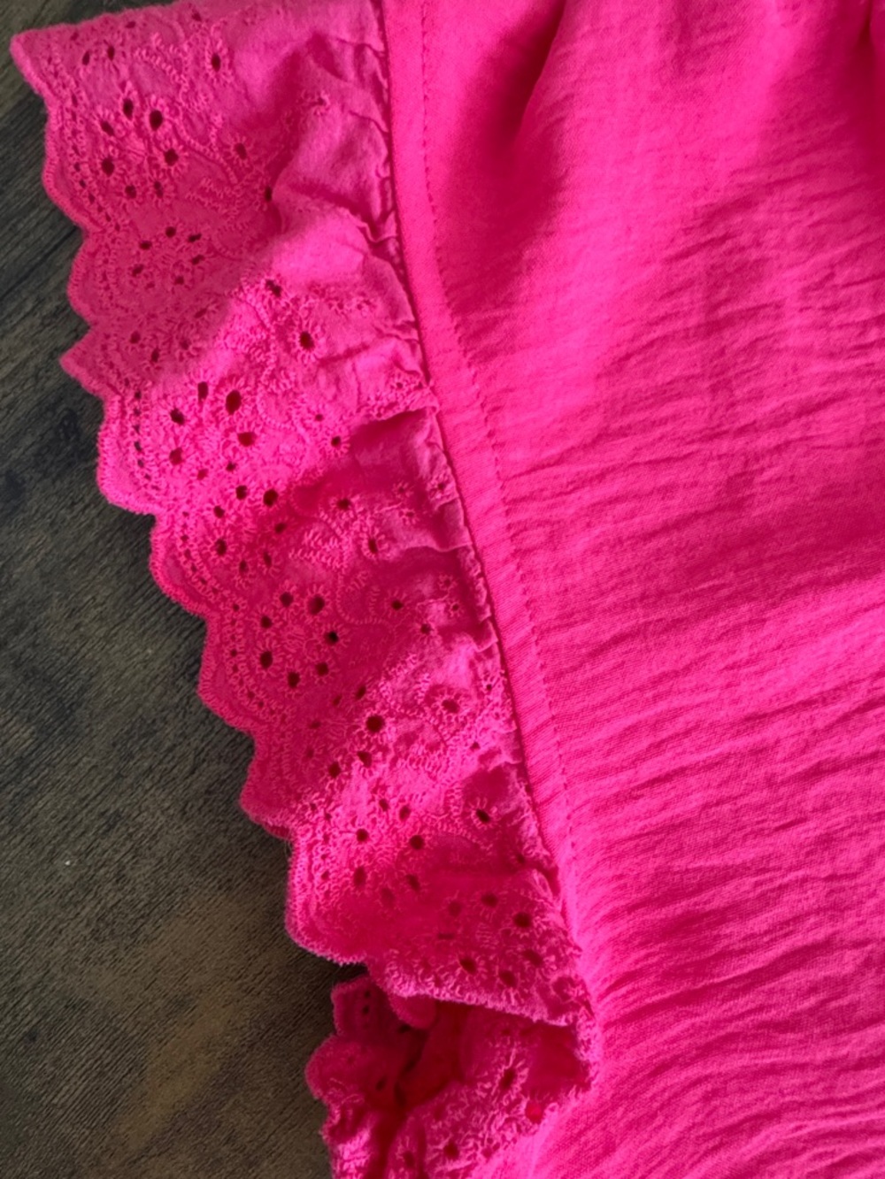 Women's Bright Pink Lace Flutter-Sleeve Camisole - Picture 4 of 6